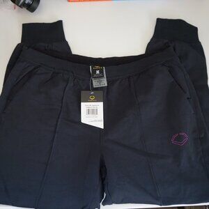 NWT EvoShield Women's Pop Color Terry Fleece Joggers, XL - Black